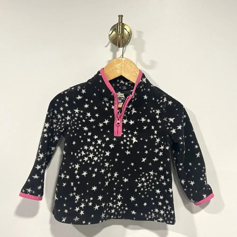 Oshkosh Black & Pink Star Fleece Pullover
